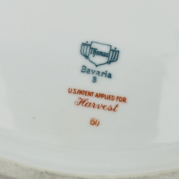 Thomas Bavaria Harvest Oval Covered Vegetable Dish Fruit Blue Scrolls Gold Rim - Picture 11 of 12